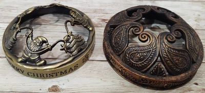 Крышки крышки банки для свечей Yankee Illuma-Lid Toppers Santa Claus & Paisley ~ лот из 2 - Изображение 1 из 4