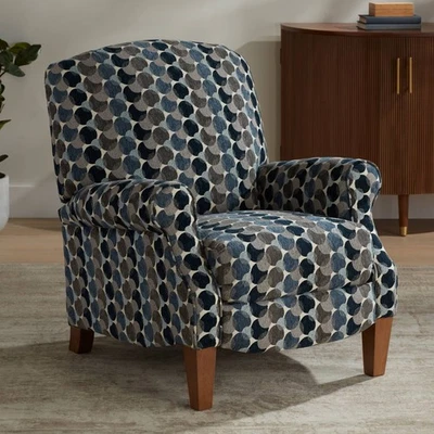 Kensington Hill Morris Bubbles Ink Blue Push-Thru Recliner - Image 1 of 4