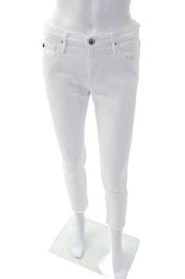 Pantalones Adriano Goldschmied Mujer Algodón Cremallera Botón Pierna Desnatada Blanco Talla EUR 26 Foto 1 de 4