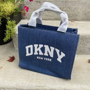 DKNY Jeansblau Canvas Beuteltasche Handtasche Neu mit Etikett - Bild 1 von 6