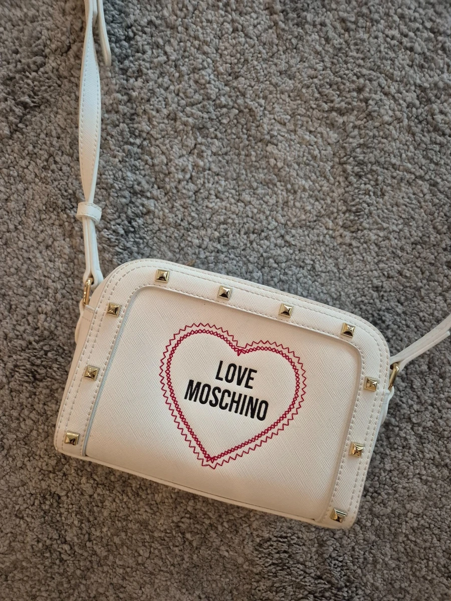 Love Moschino Damen Handtasche In Weiß – Mit Markenlogo, Reißverschluss & Innentaschen