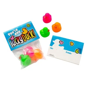 Fun Express Mini Neon Ducks Lucky Duck Exchange Packs - 5 1/2", 12 Pieces - Picture 1 of 1