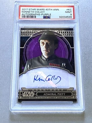 Star Wars Topps PSA 9 ROTJ Auto Card Signed Kenneth Colley ADMIRAL PIETT - Image 1 of 2