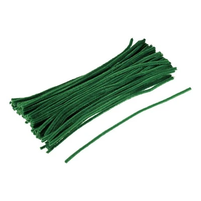 Pipe Nettoyants Chenille Tiges 30cm pour Bricolage Foncé Vert Paquet 100 - Photo 1/4