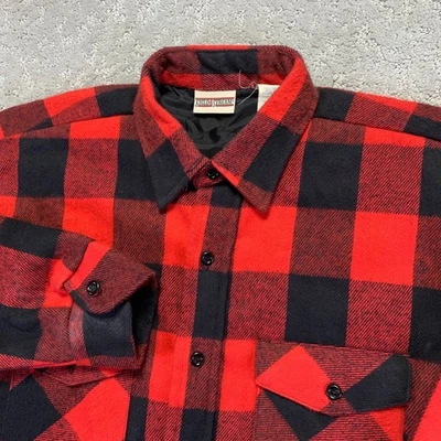 Vintage Field & Stream Shacket Mens Medium Buffalo Plaid Quilt Lined Flannel 90s - Image 1 of 4