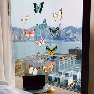 Butterfly Stickers Vinyl Anti-Collision Clings Doors Elements Glass Ornament - Picture 1 of 15