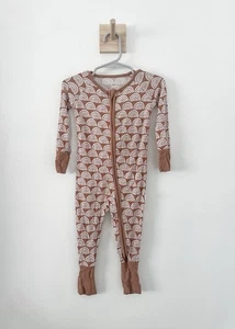 Little Sleepies Bamboo Rust Rainbows Zippy 6-12 Months Pajama Footies - Picture 1 of 5