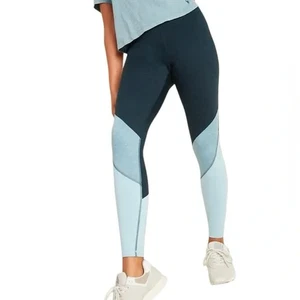 Old Navy Active Leggings Womens Size Small Cozecore Blue Colorblock - Picture 1 of 8