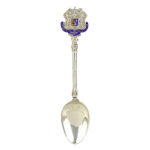 Vintage Sterling Silver Enamel Birmingham 1974 Chester Souvenir Spoon - Picture 1 of 5
