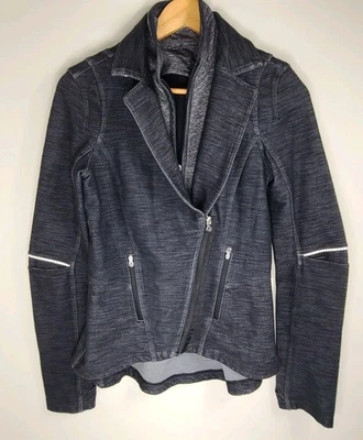 Jaqueta de Moto Lululemon Athletica Feminina tamanho 6 Preta Cinza com Zíper – Excelente Estado Usado - Imagem 1 de 4