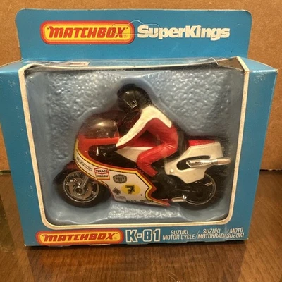 Vintage 1980 Matchbox Super Kings Suzuki K-81 Motorcycle Toy Original Box A129 - Image 1 of 4