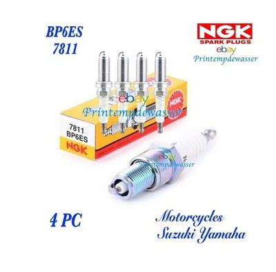 Bujía NGK BP6ES 7811(7333)(3623) apta para motocicletas Suzuki Yamaha paquete de 4P Foto 1 de 4