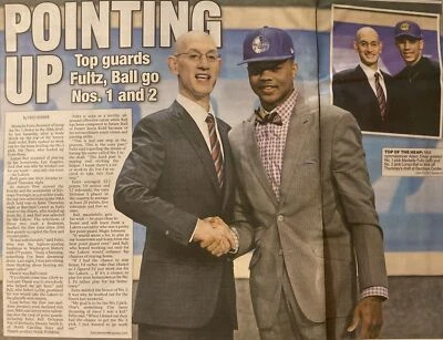 🏀🏀🏆🏆6-23-17 **NBA DRAFT** M. FULTZ DRAFTED #1, BOLA #2 -ARTÍCULO/FOTO Foto 1 de 3