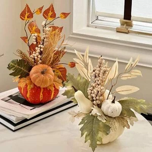 Kürbis Tischdeko Herbst Halloween Wohndeko Herbst Erntedank Ernte - Bild 1 von 6