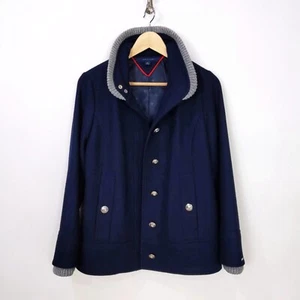 Tommy Hilfiger Size SP Womens Short Military Wool Blend Coat in Navy Dark Blue - Picture 1 of 13