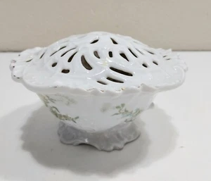 Victorian Floral Flower Holder Frog Pierced Dish Brunswick Germany - Picture 1 of 4