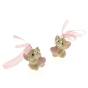 BONBONIERE GEBURT TAUFE GEBURTSTAG ELEFANT ANHÄNGER ROSA 2 ASS MÄDCHEN 4 CM - Bild 1 von 2