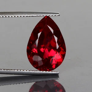 Lab-Created Pear Shape Red Ruby Loose Gemstone For Ring Making 8.Carat - Picture 1 of 5