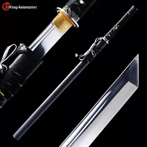 Schwarz Ninjato T10 kohlenstoffreicher Stahl japanischer Ninja scharfes gerades Schwert Fulltang - Bild 1 von 12