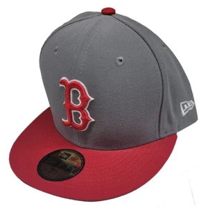Boston Red Sox New Era 5950 2Tone Basic Fitted Hat - Grey/Red w/Outline - Picture 1 of 1