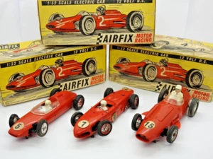 AIRFIX 60s MOTOR RACING BOXED FERRARI MASERATI LOTUS 1:32 ELECTRIC SLOT CARS x 3 - Picture 1 of 8