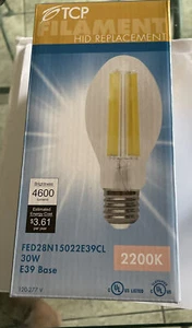 TCP FED28 LED Filament Bulb 4600LM 30 Watt =150W 2200K E39120-277Bypass. - Picture 1 of 9