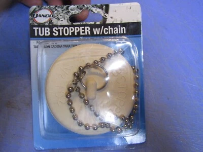 1 – Danco Tub Stopper with Chain Rubber White 80783. NEW in Package Free Shippin - Image 1 of 4