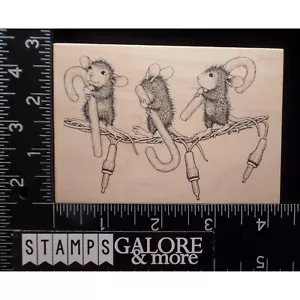 STAMPA ROSA RUBBER STAMPS HOUSE MOUSE 432I WALKING IN THE LIGHT ROPE XMAS #2984 - Picture 1 of 2