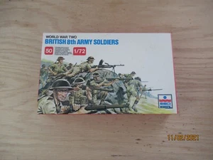 ESCI #207 WWII British 8th Army Soldier Maßstab 1:72 50 Stück hellgrün Vintage - Bild 1 von 4