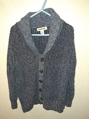 Cherokee Boys Button Down Cardigan Blue S(6-7) fisherman sweater cotton - Image 1 of 4