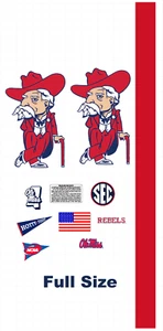 Ole Miss Football Helm Aufkleber volle Größe 8 Mil konvexe Ausrüstung Verpackung - Bild 1 von 1