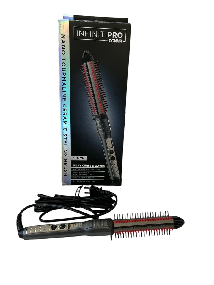 NOB CONAIR INFINITI PRO 1" NANO TURMALINA CERÁMICA CEPILLO DE PEINAR Rizos sedosos Foto 1 de 1
