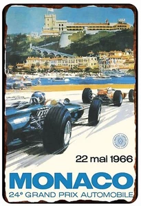 Monaco Grand Prix 1966  Poster All Metal Tin Sign  8 x 12 Promotional poster - Picture 1 of 1