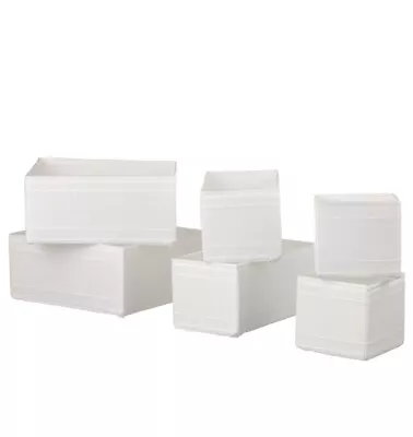 IKEA SKUBB Boxen 6er Set ,Farbe weiß ,Organizer,Aufbewahrungsboxen Neu - Bild 1 von 4