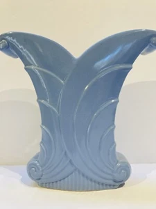 Vintage #512 Abingdon pottery Blue 9" Art Deco Vase Made in USA Excellent Cond. - Picture 1 of 8