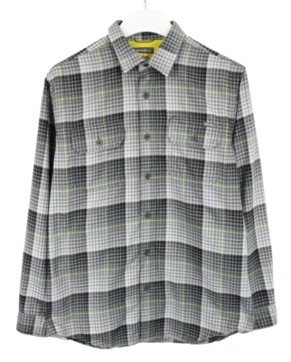 EDDIE BAUER Shirt Men's MEDIUM Flannel Button Up Spread Neck Plaid Grey - Image 1 of 4