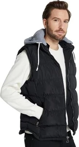 Men's Puffer Vest Removable Hooded Vest Outdoor Winter Vest Size Large - Picture 1 of 5