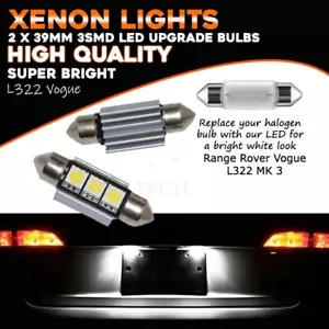 2 X RANGE ROVER VOGUE L322 Xenón Blanco LED MATRÍCULA Bombillas Sin Errores - Imagen 1 de 2