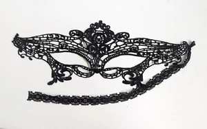 Black Sexy Lace Eye Mask Face Masquerade Venetian Halloween Costume Party - Picture 1 of 6