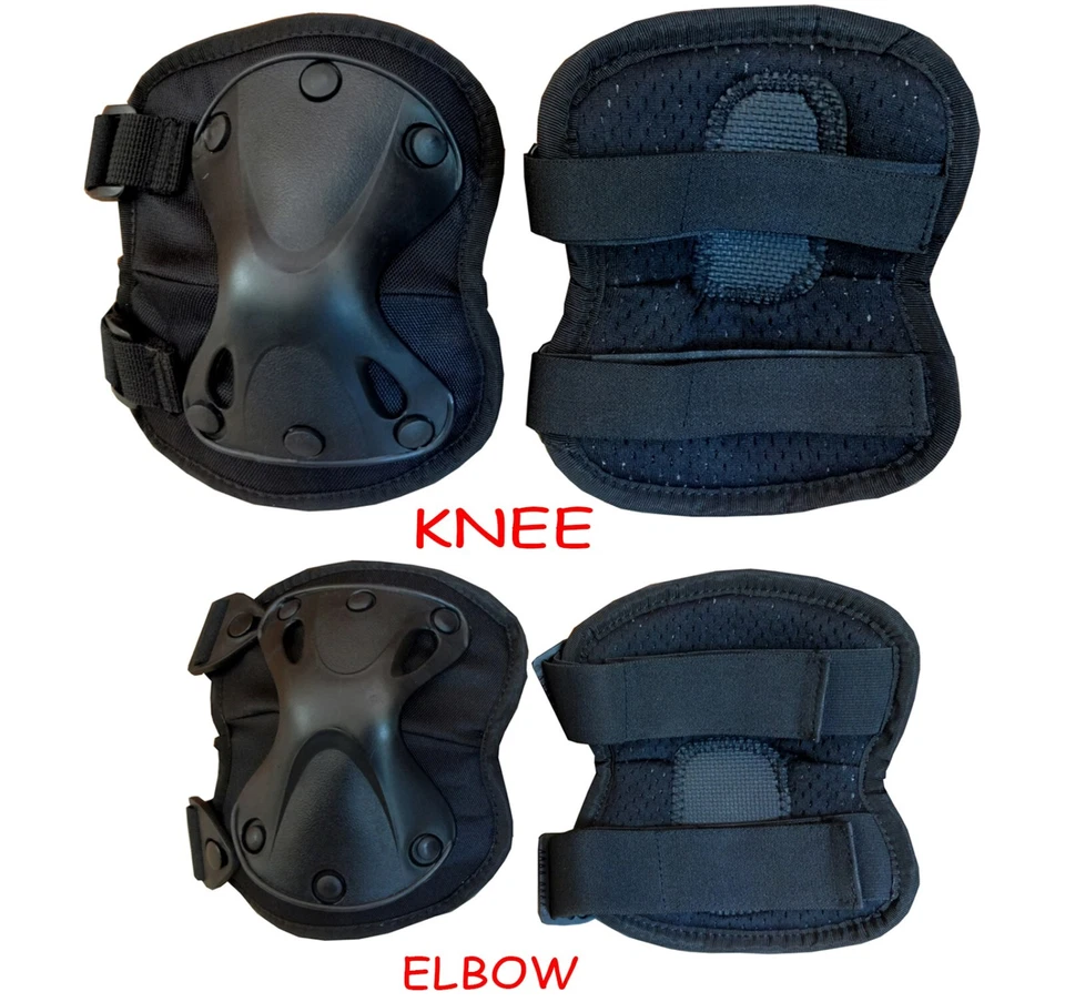 KNEE & ELBOW PROTECTOR AIRSOFT TACTICAL PADS SET CYCLING OUTDOOR SKATE SPORTS - Image 1 of 1