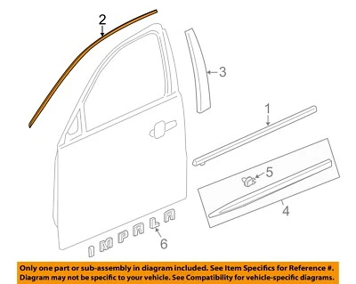 Moldura exterior puerta delantera GM OEM 14-20 Impala 84398700 Foto 1 de 2