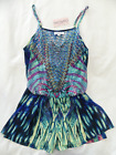 She & Hers Blue Embellished Playsuit Size S 10 Nwt New Sheer Resortwear Beach