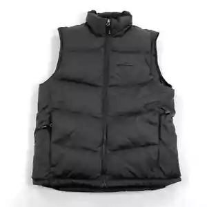 Eddie Bauer Down Puffer Vest Mens Medium EB700 Black - Picture 1 of 12