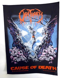 Obituary Back Patch - 1990 - Cause of Death - VINTAGE - New - H.P. Lovecraft Art - Picture 1 of 7
