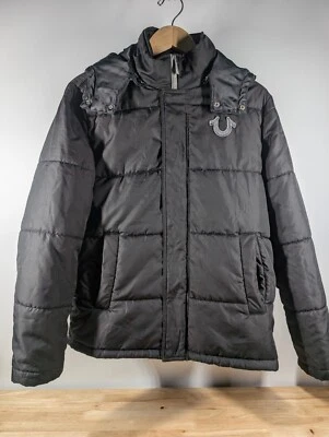 True Religion Puffer Jacket - Size Small - Black W/ Removable Hood  - Image 1 of 4