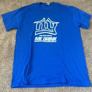 New York Giants This Team Makes Me Drink T-Shirt | NY Manning Funny Beer Jersey  - Picture 1 of 1
