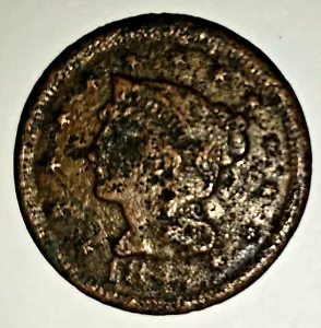 1847 Large Braided Hair Cent, condition Good 4 - Picture 1 of 2