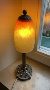 Schneider Art Deco France Lampe Pate De Verre - Zdjęcie 1 z 7