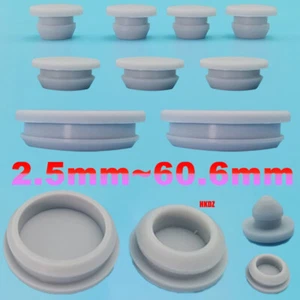 Grey Snap-On Hole Plug Silicone Rubber Blanking Seal Bung Pipe Tube 2.5mm~60.6mm - Picture 1 of 18