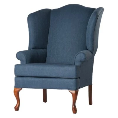 Comfort Pointe Crawford Blue Fabric Traditional Wing Back Accent Chair
